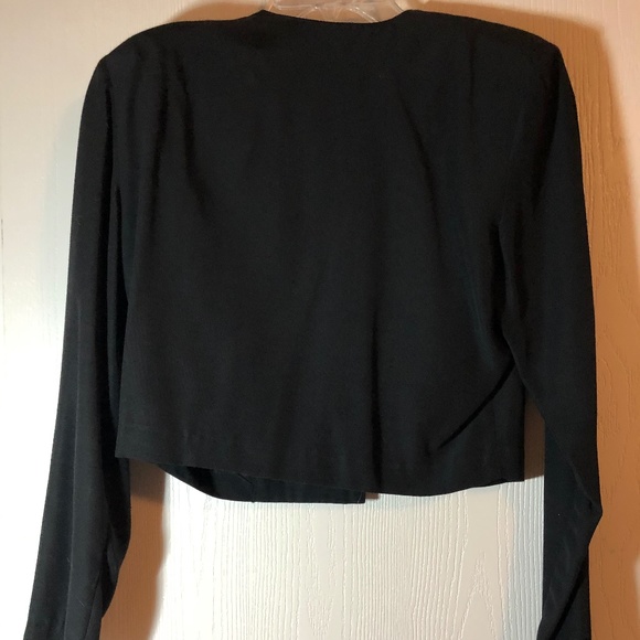 Black Crop jacket w/gold accent buttons - Picture 3 of 4